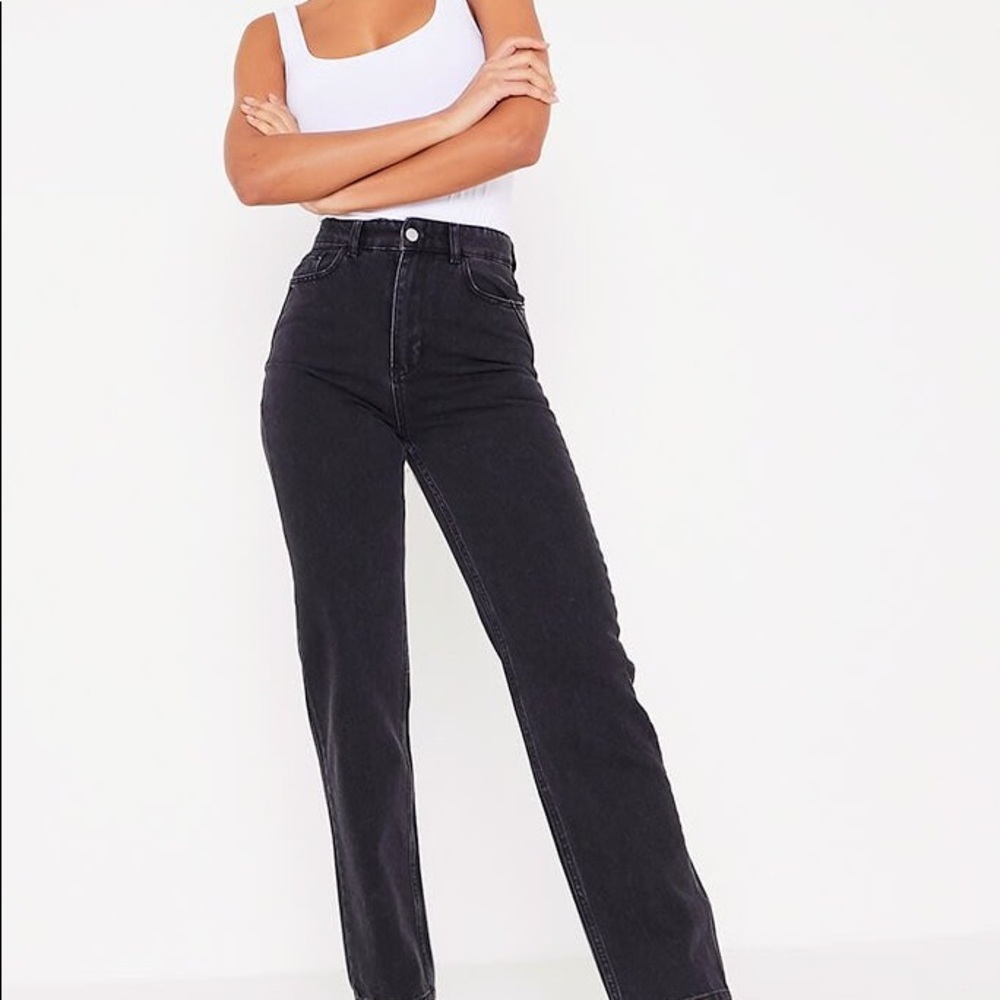 Black Premium Seamed Straight Leg Jean